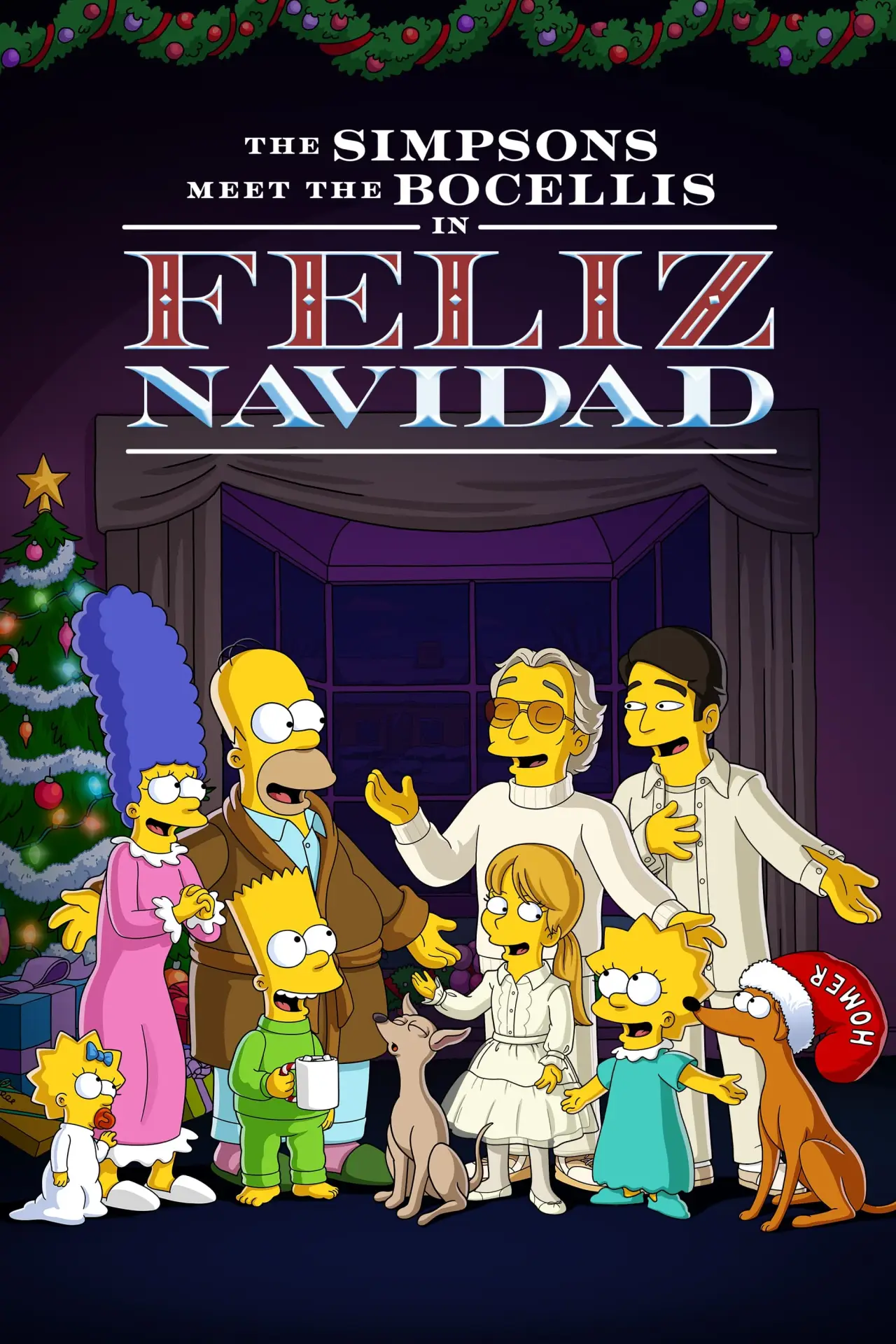 Movie poster "The Simpsons Meet the Bocellis in "Feliz Navidad""