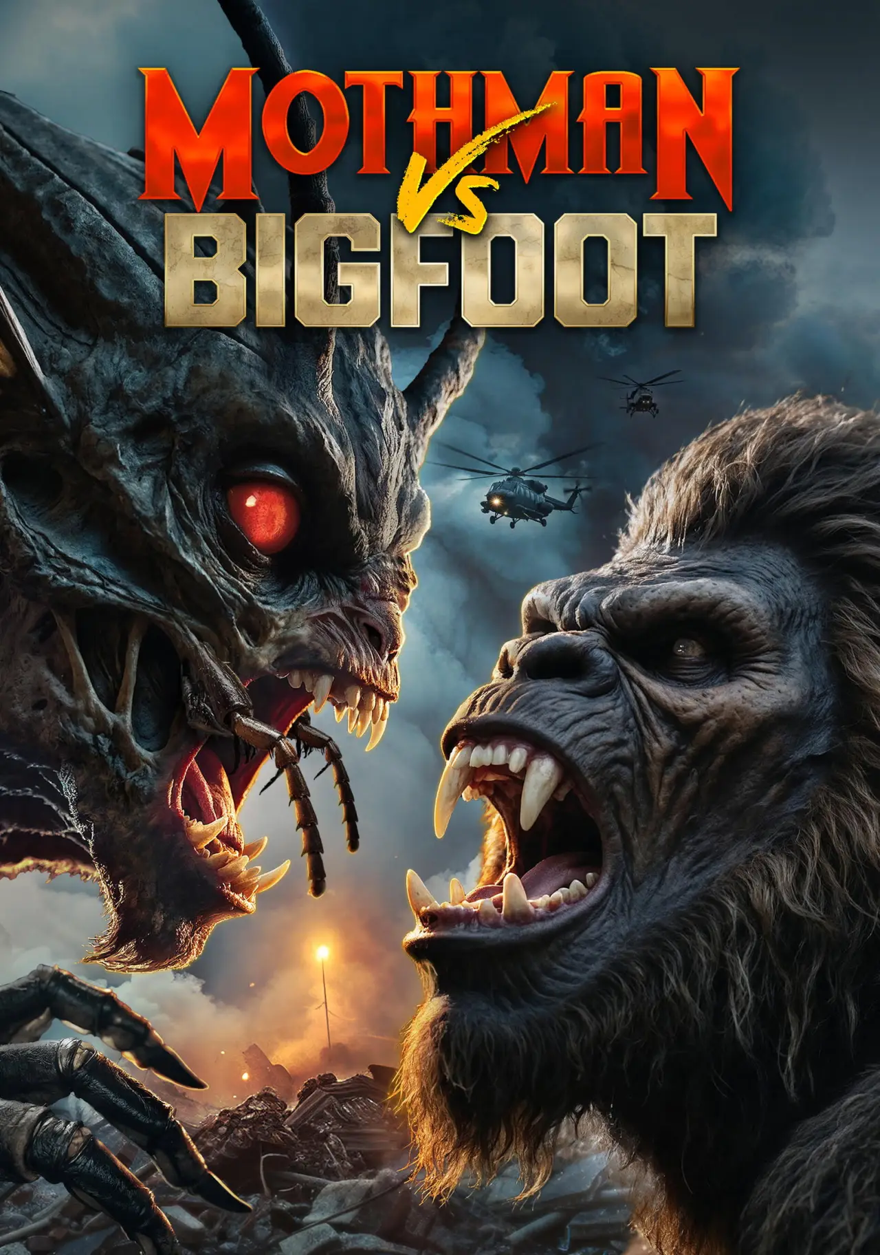Movie poster "Mothman Vs Bigfoot"