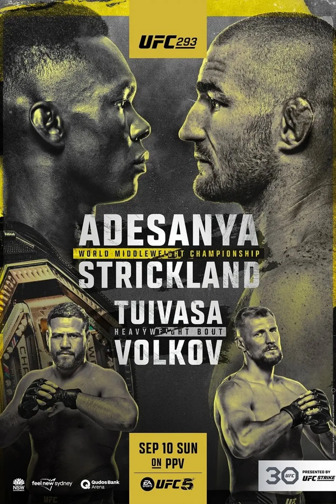 Movie poster "UFC 293: Adesanya vs. Strickland"