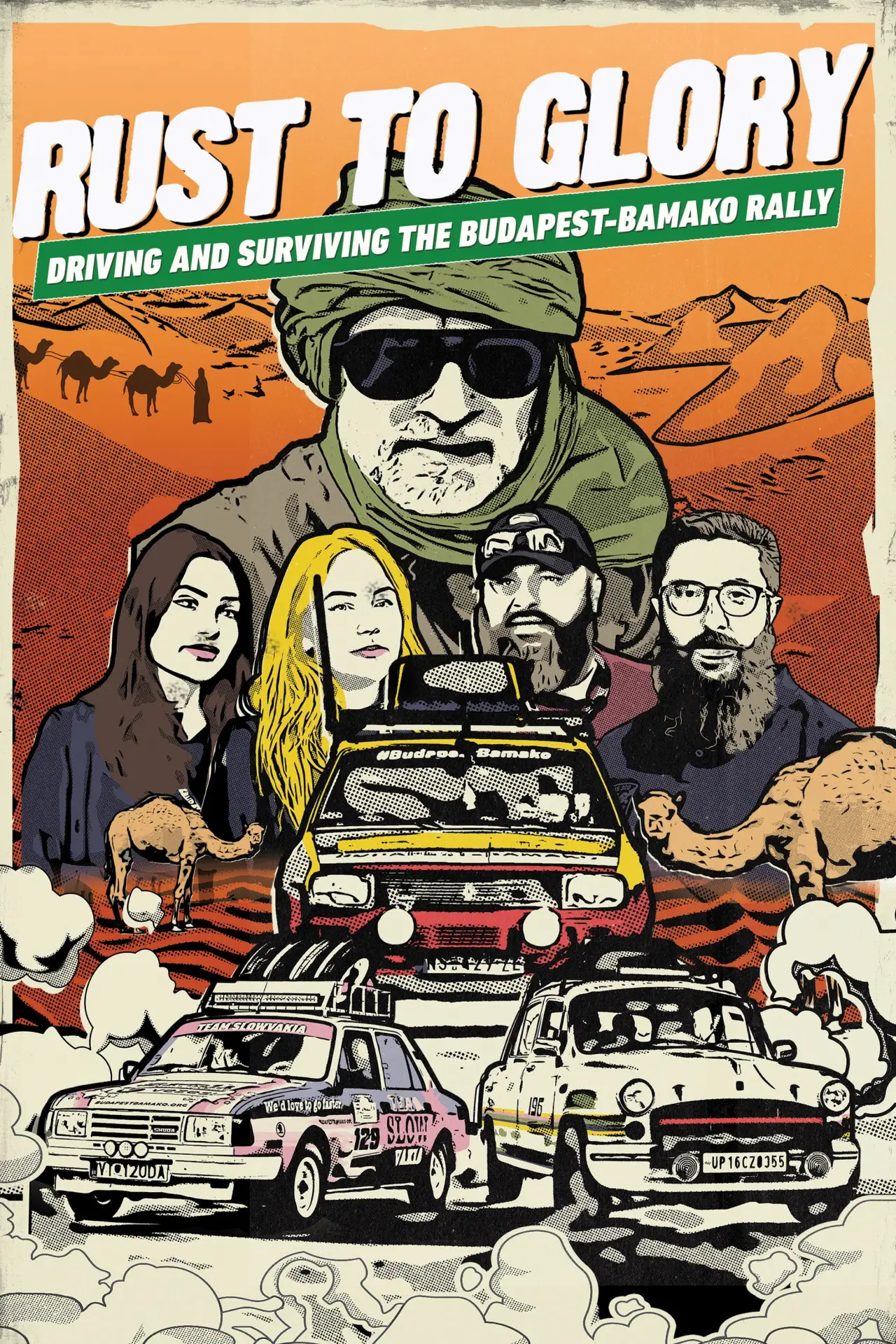 Movie poster "Rust to Glory, Driving and Surviving the Budapest-Bamako Rally"