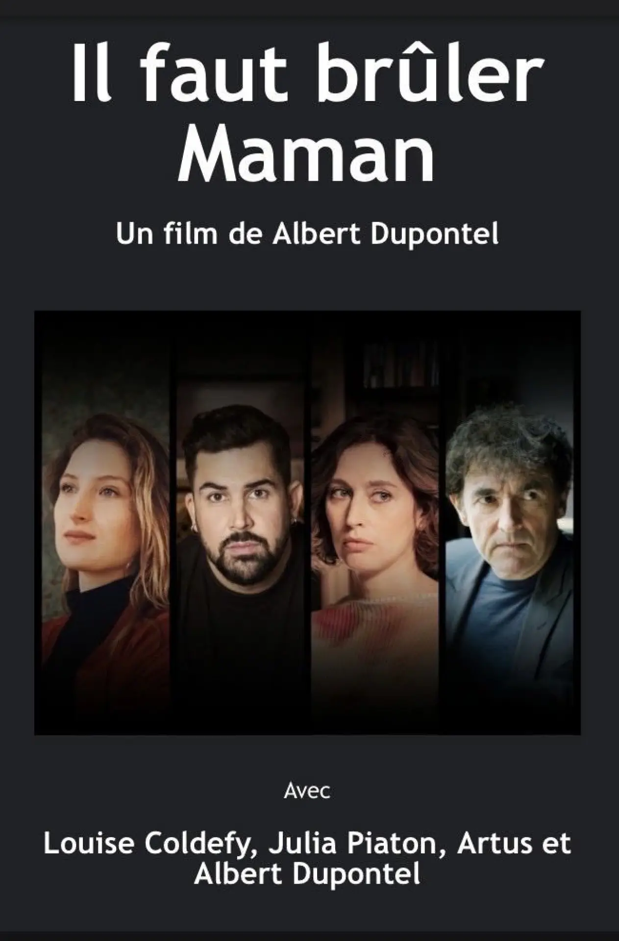 Movie poster "Il faut brûler maman"