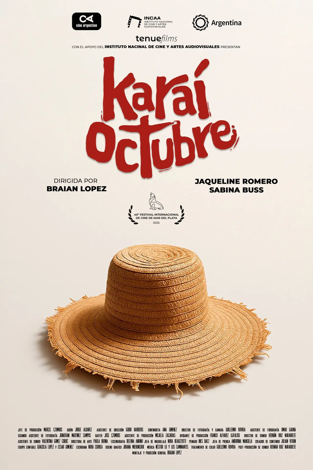 Movie poster "Karaí Octubre"