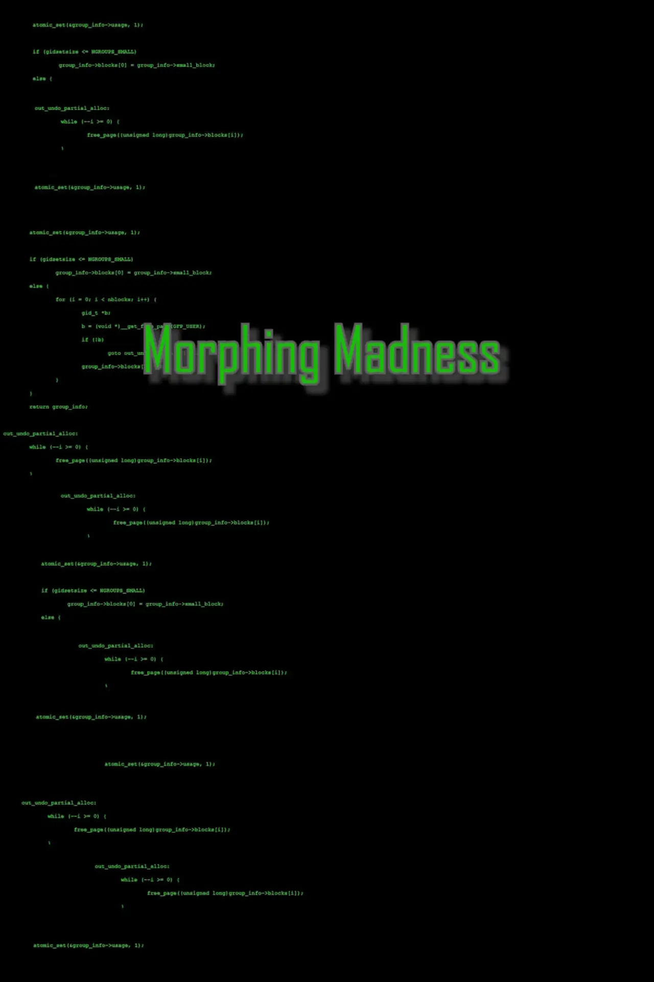 Movie poster "Morphing Madness"