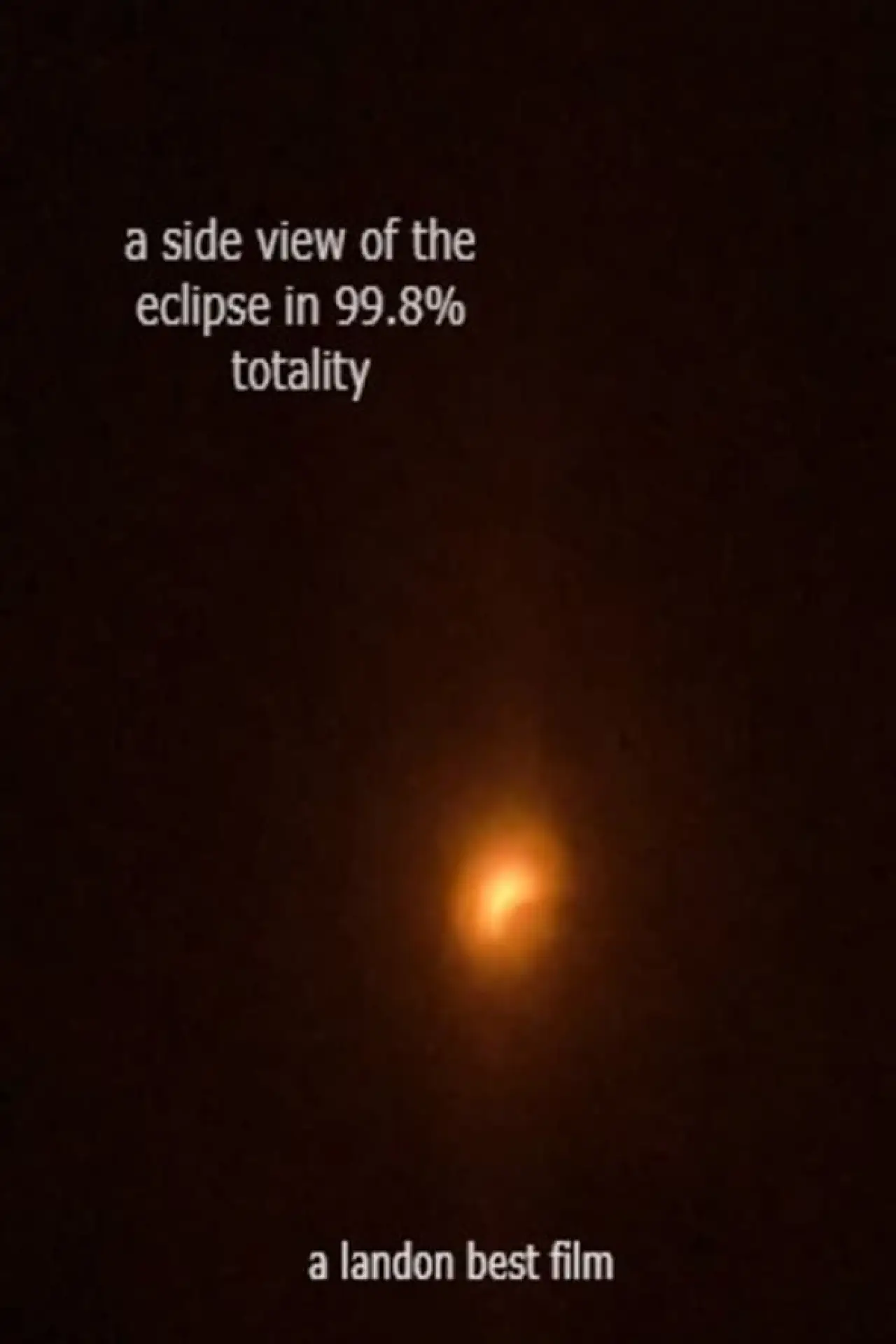 Movie poster "A Side View of An Eclipse in 99.8% Totality"