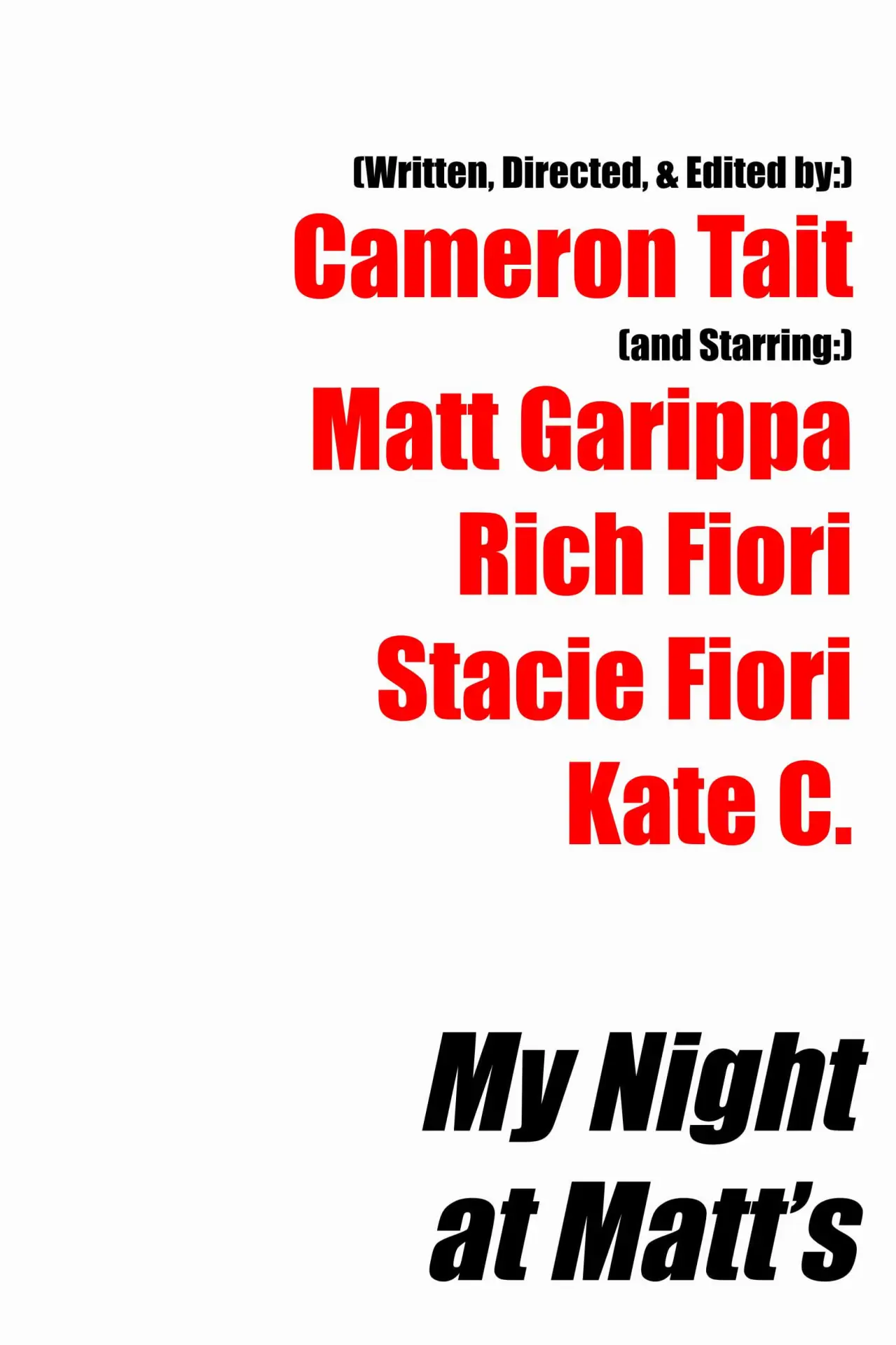 Movie poster "My Night at Matt