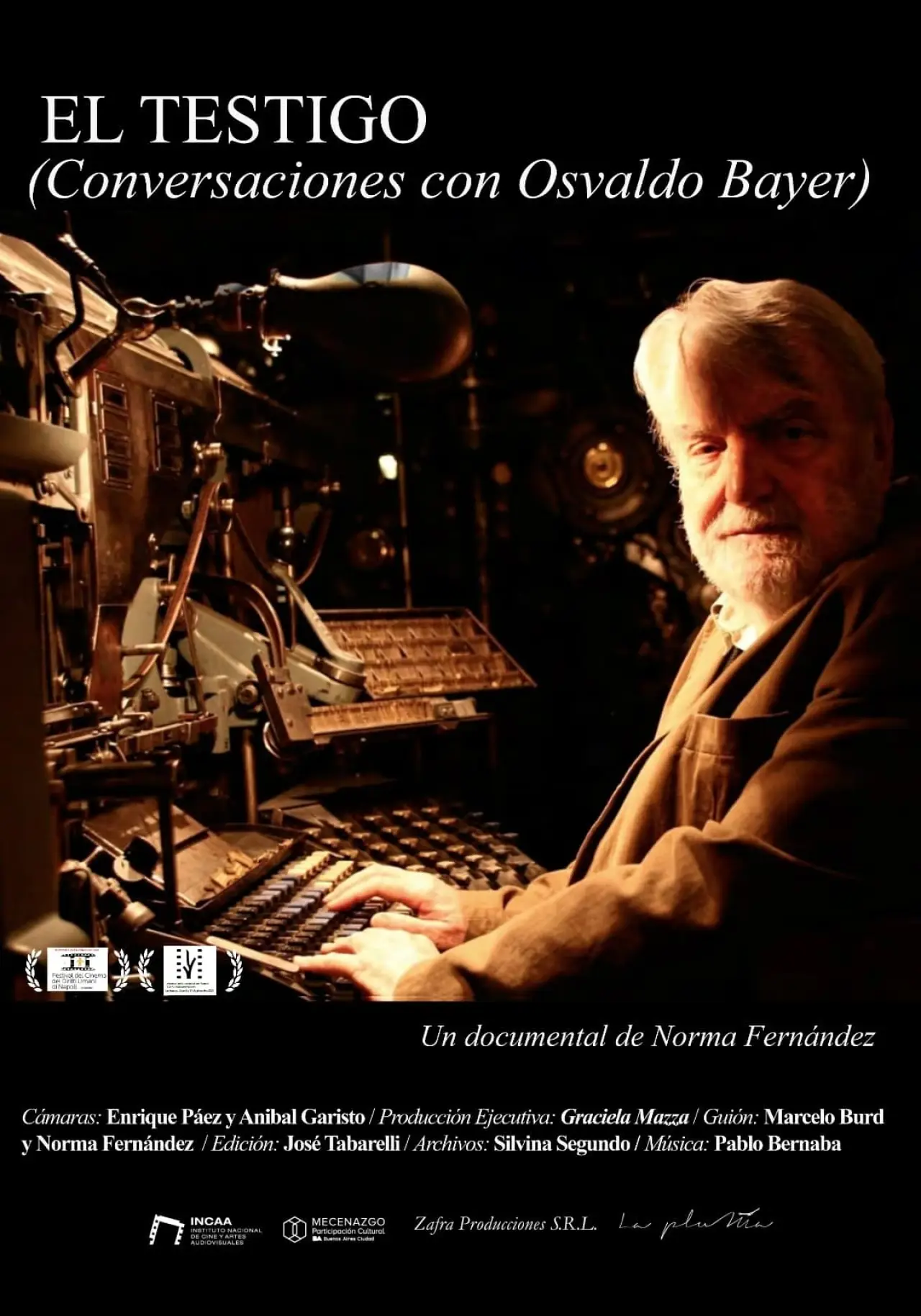 Movie poster "El testigo (Conversaciones con Osvaldo Bayer)"