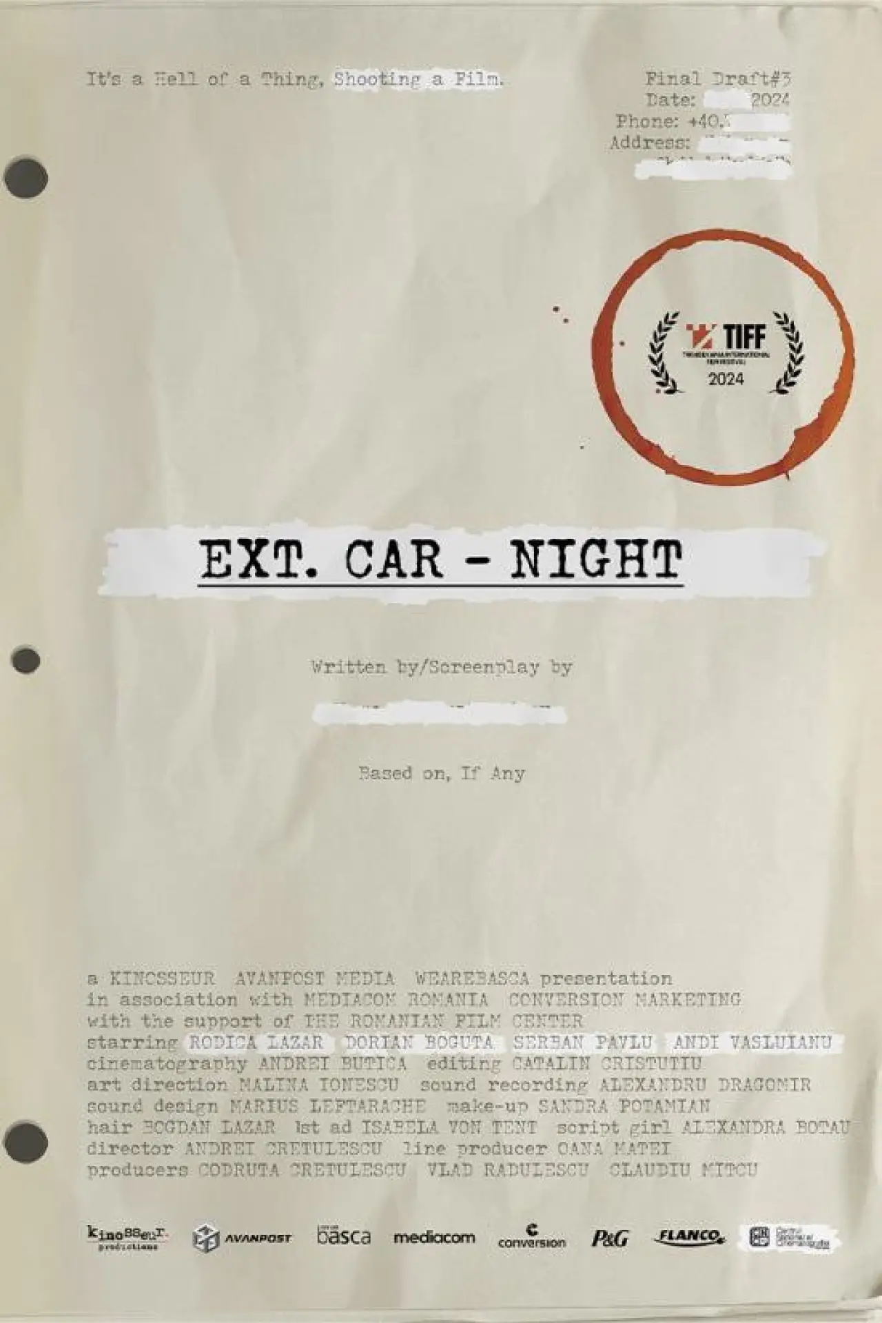 Movie poster "Ext. Car. Night"
