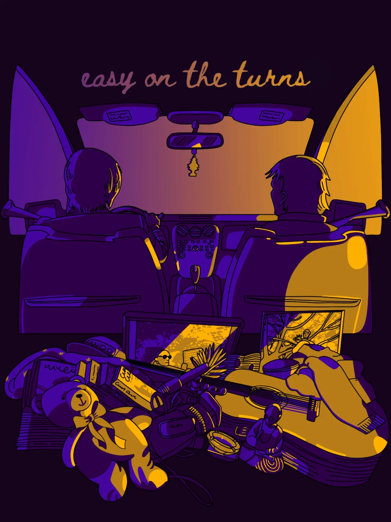 Movie poster "easy on the turns"