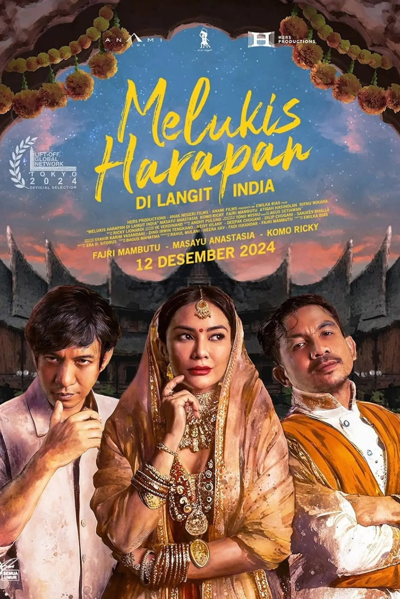 Movie poster "Melukis Harapan Di Langit India"