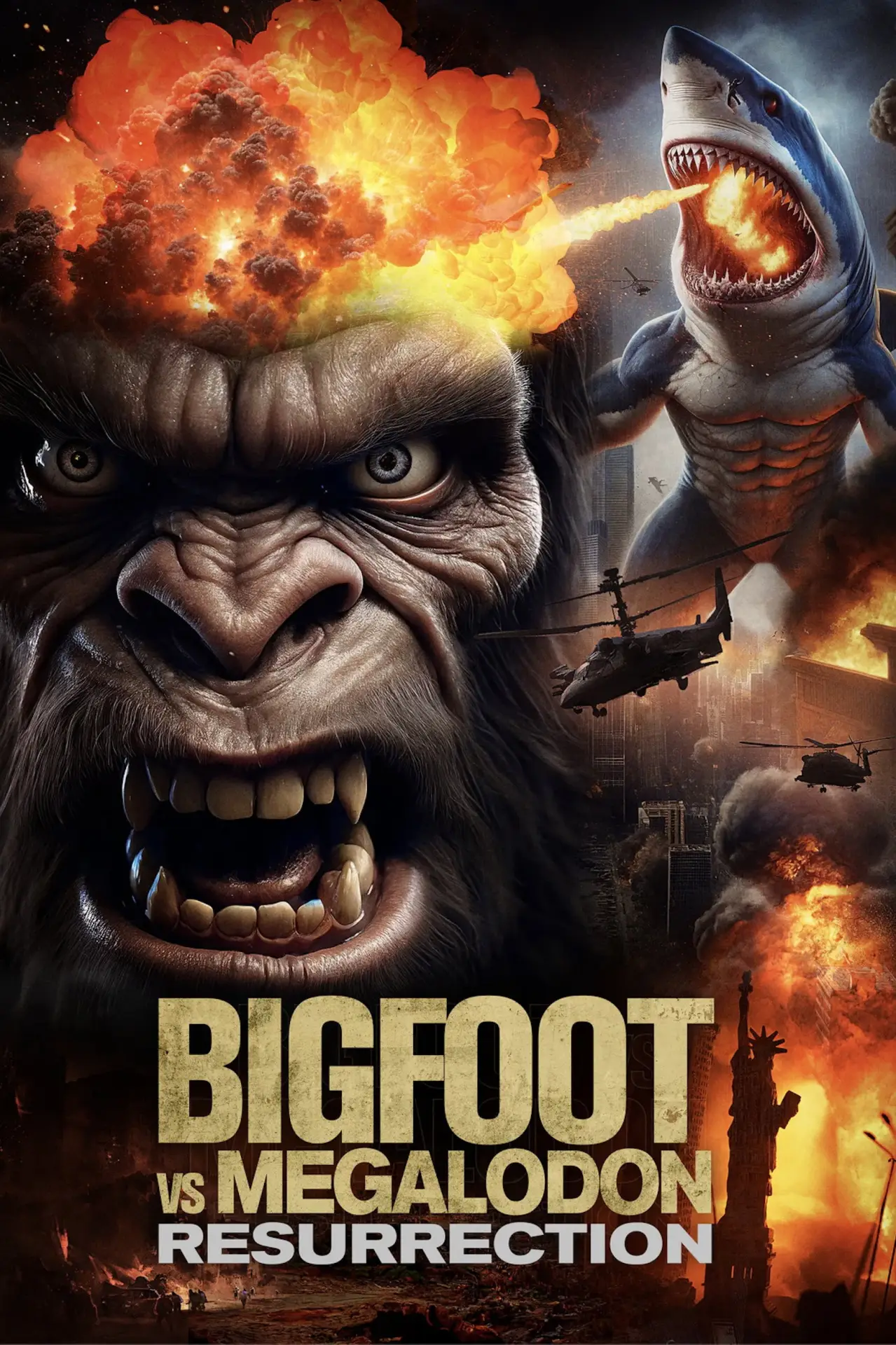 Movie poster "Bigfoot vs Megalodon: Resurrection"
