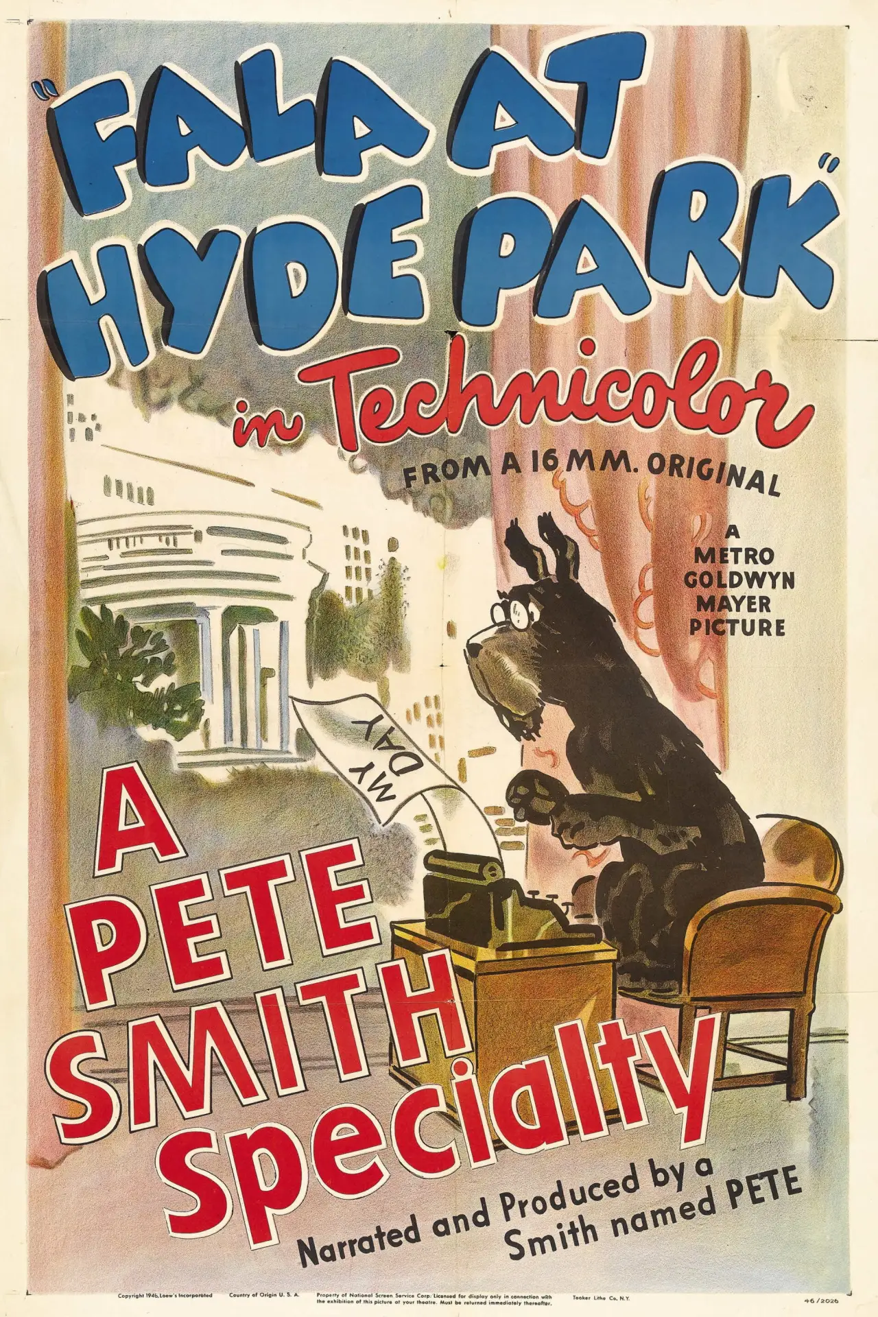 Movie poster "Fala at Hyde Park"