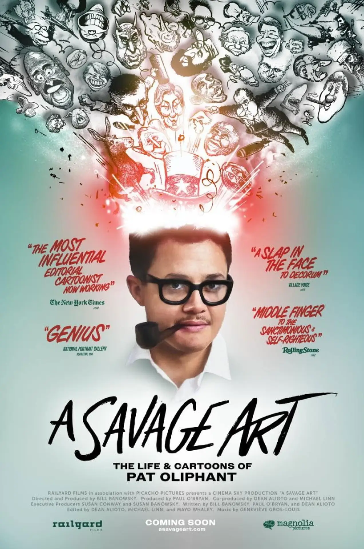 Movie poster "A Savage Art: The Life & Cartoons of Pat Oliphant"