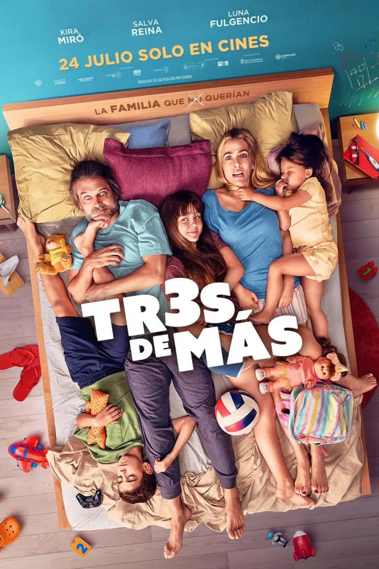 Movie poster "Tres de más"