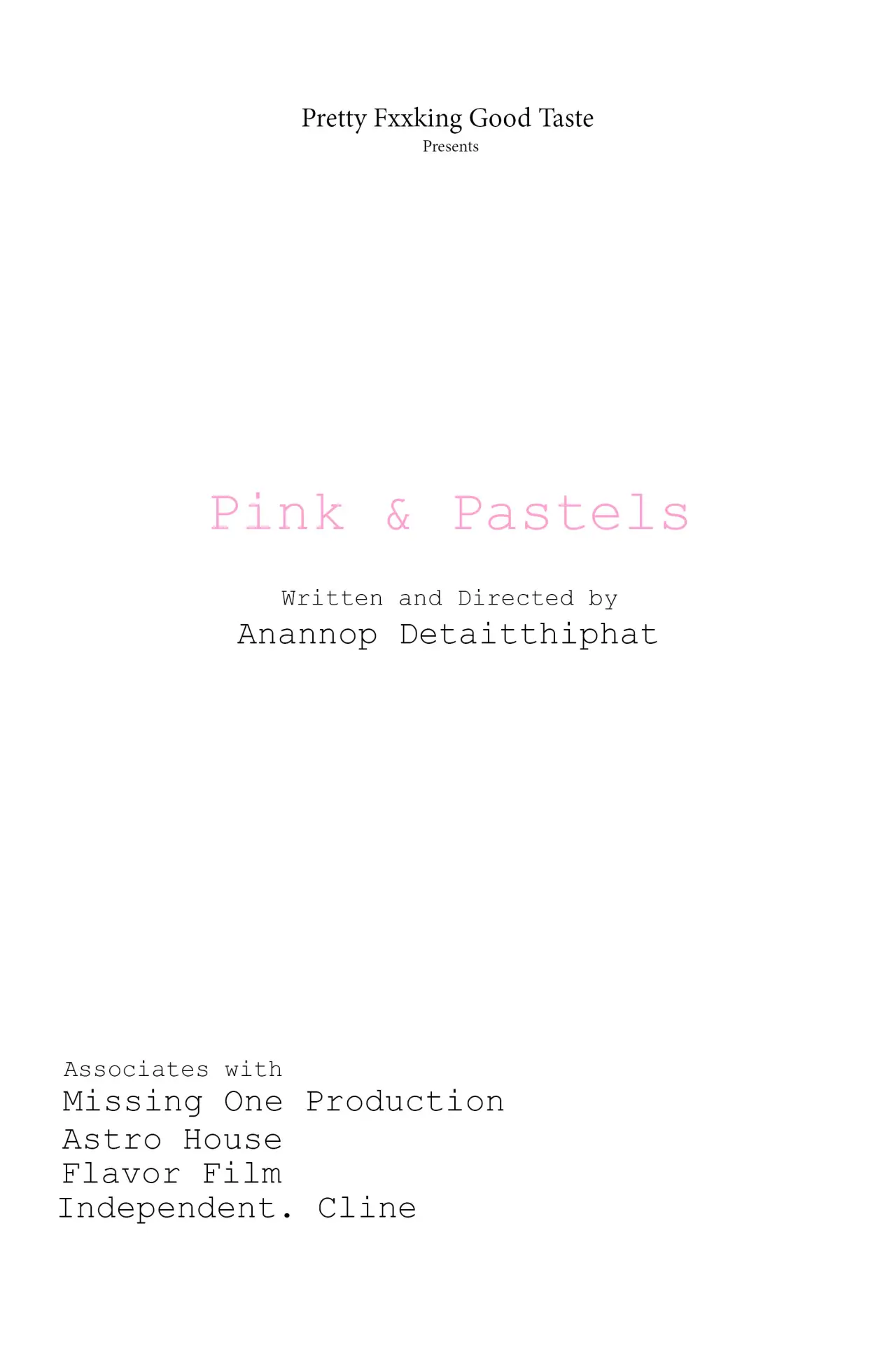 Movie poster "Pink and Pastels"