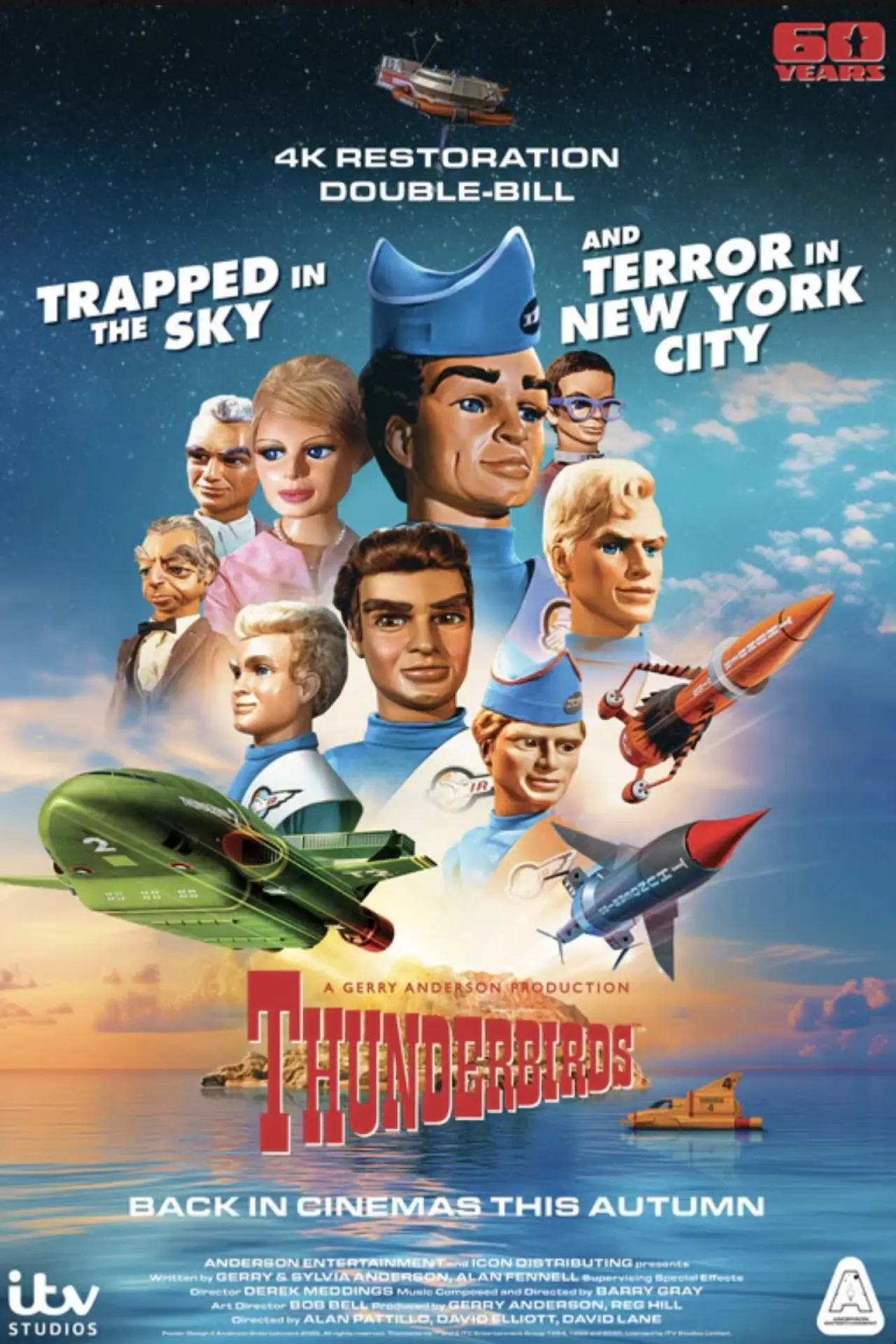 Movie poster "Thunderbirds 60th Anniversary Double Bill - Trapped in the Sky / Terror in New York City"