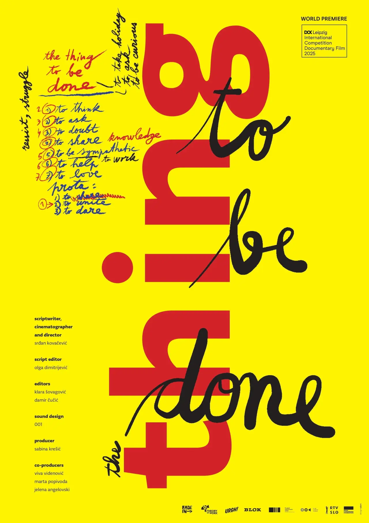 Movie poster "The Thing to Be Done"