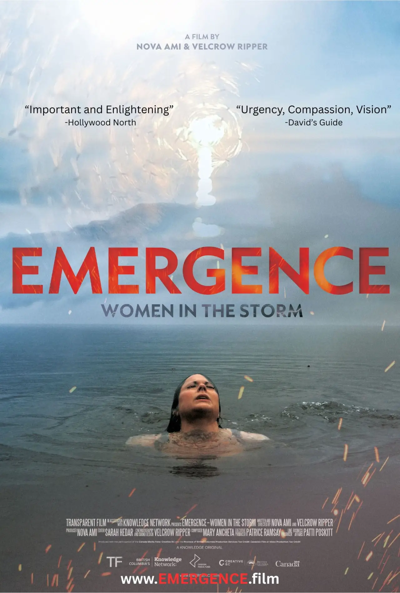 Movie poster "EMERGENCE: Women in the Storm"