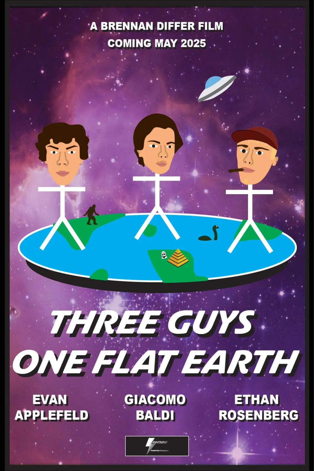 Movie poster "Three Guys, One Flat Earth"