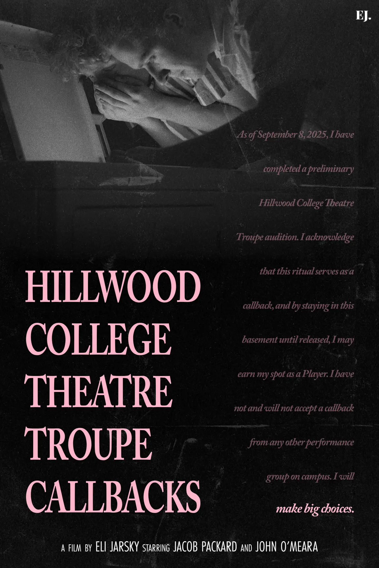 Movie poster "Hillwood College Theatre Troupe Callbacks"