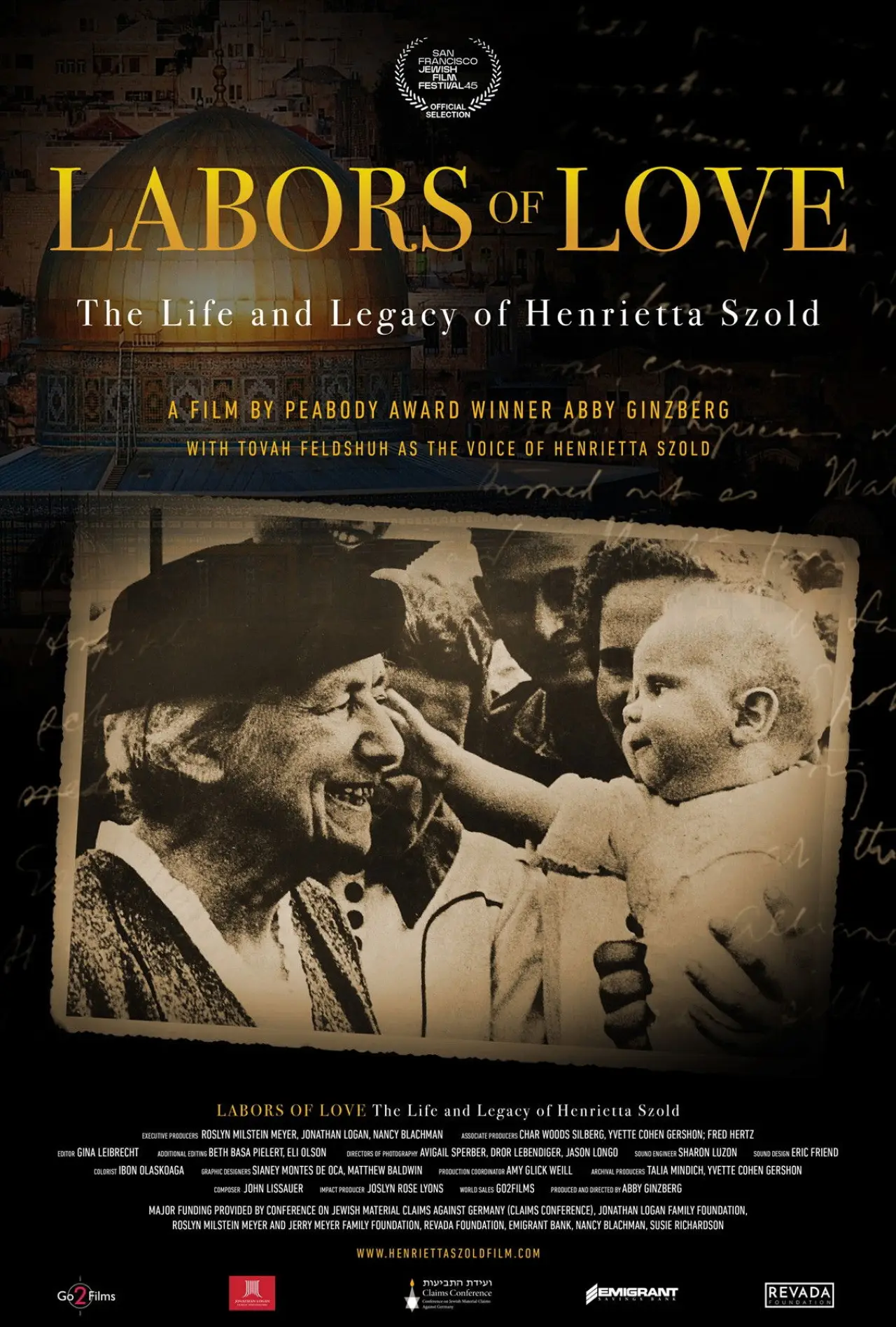 Movie poster "Labors of Love: The Life and Legacy of Henrietta Szold"