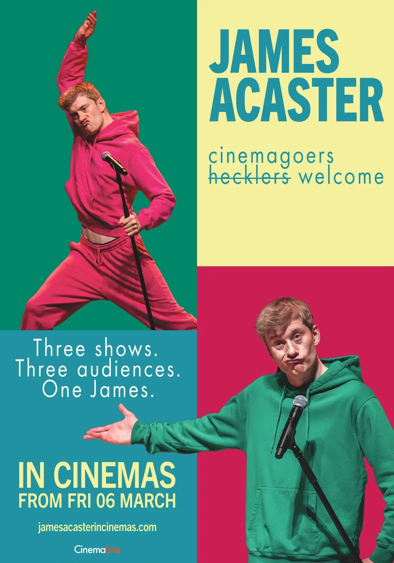 Movie poster "James Acaster: Cinemagoers Welcome"