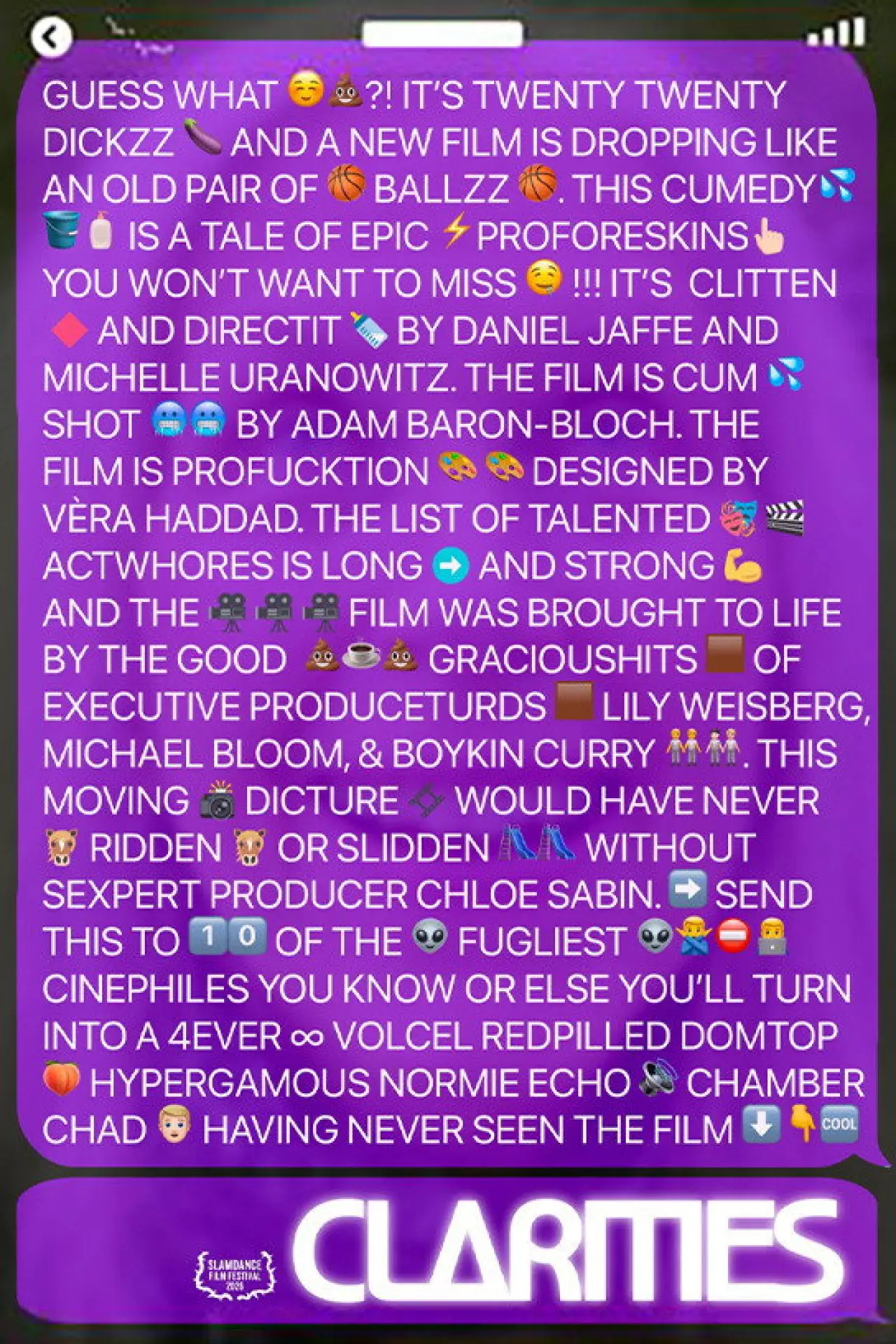 Movie poster "Clarities"