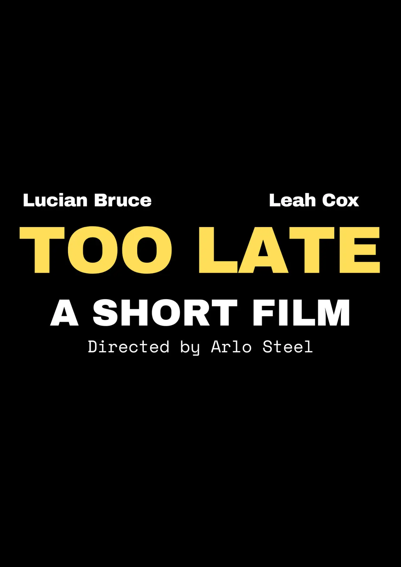 Movie poster "Too Late"