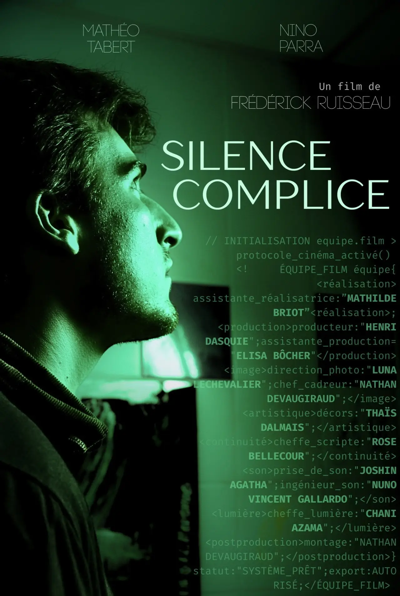 Movie poster "Silence Complice"