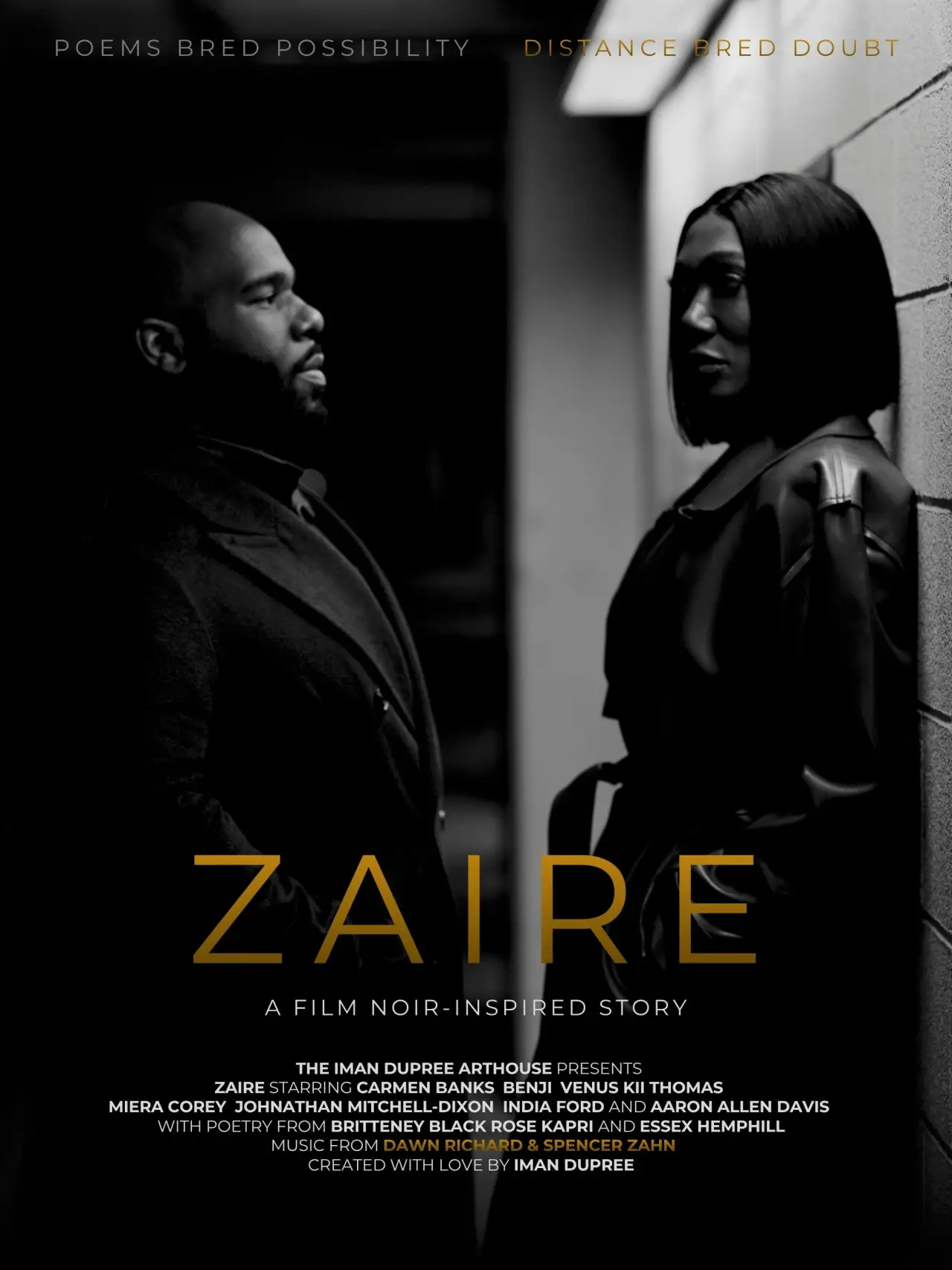 Movie poster "Zaire: A Film Noir-Inspired Story"