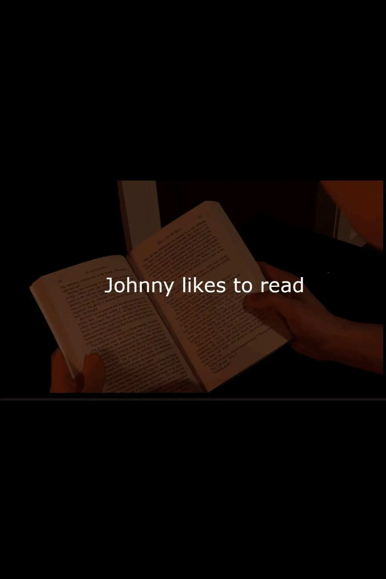 Movie poster "Johnny likes to read"
