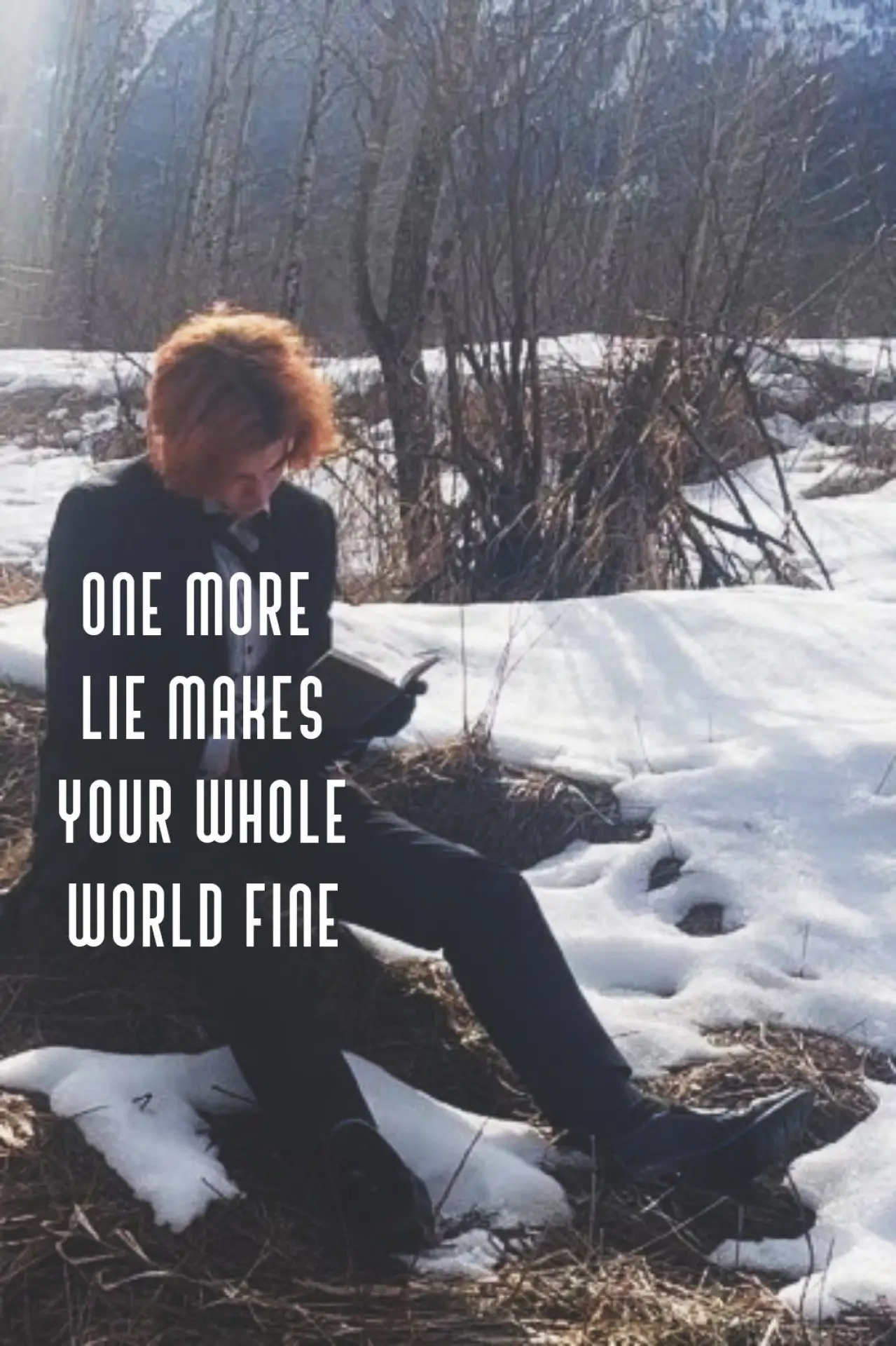 Movie poster "One More Lie Makes Your Whole World Fine"