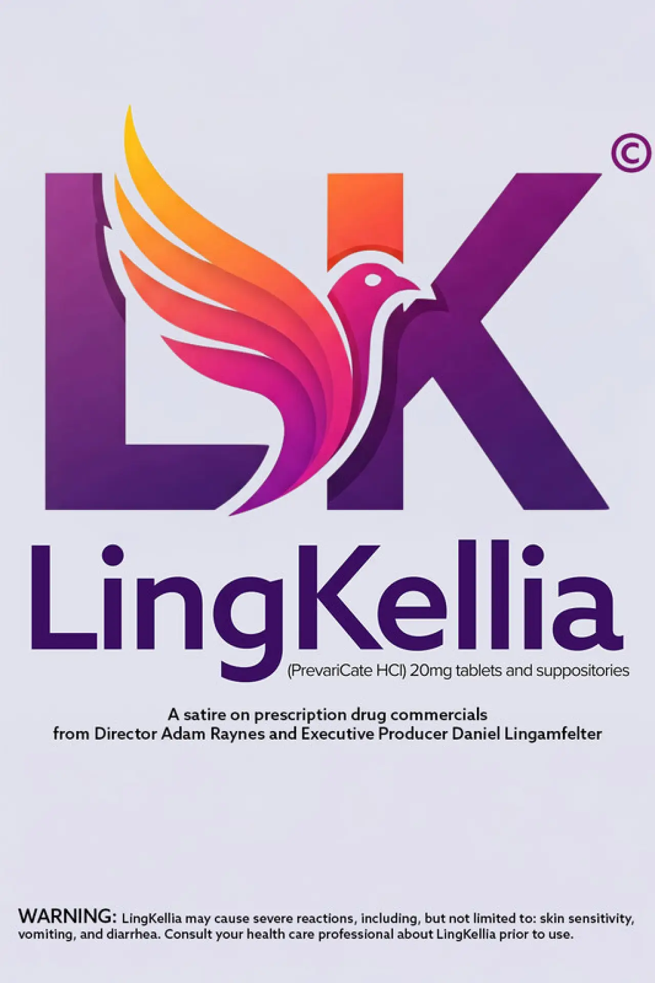 Movie poster "LingKellia: Satirical Prescription Drug Commercial"