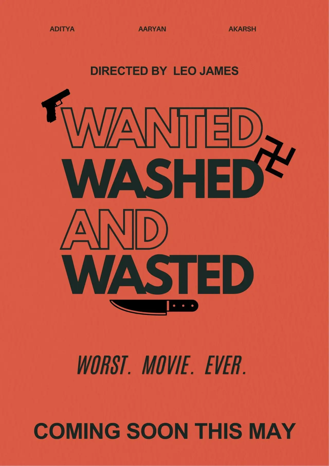 Movie poster "Wanted, Wasted And Washed."