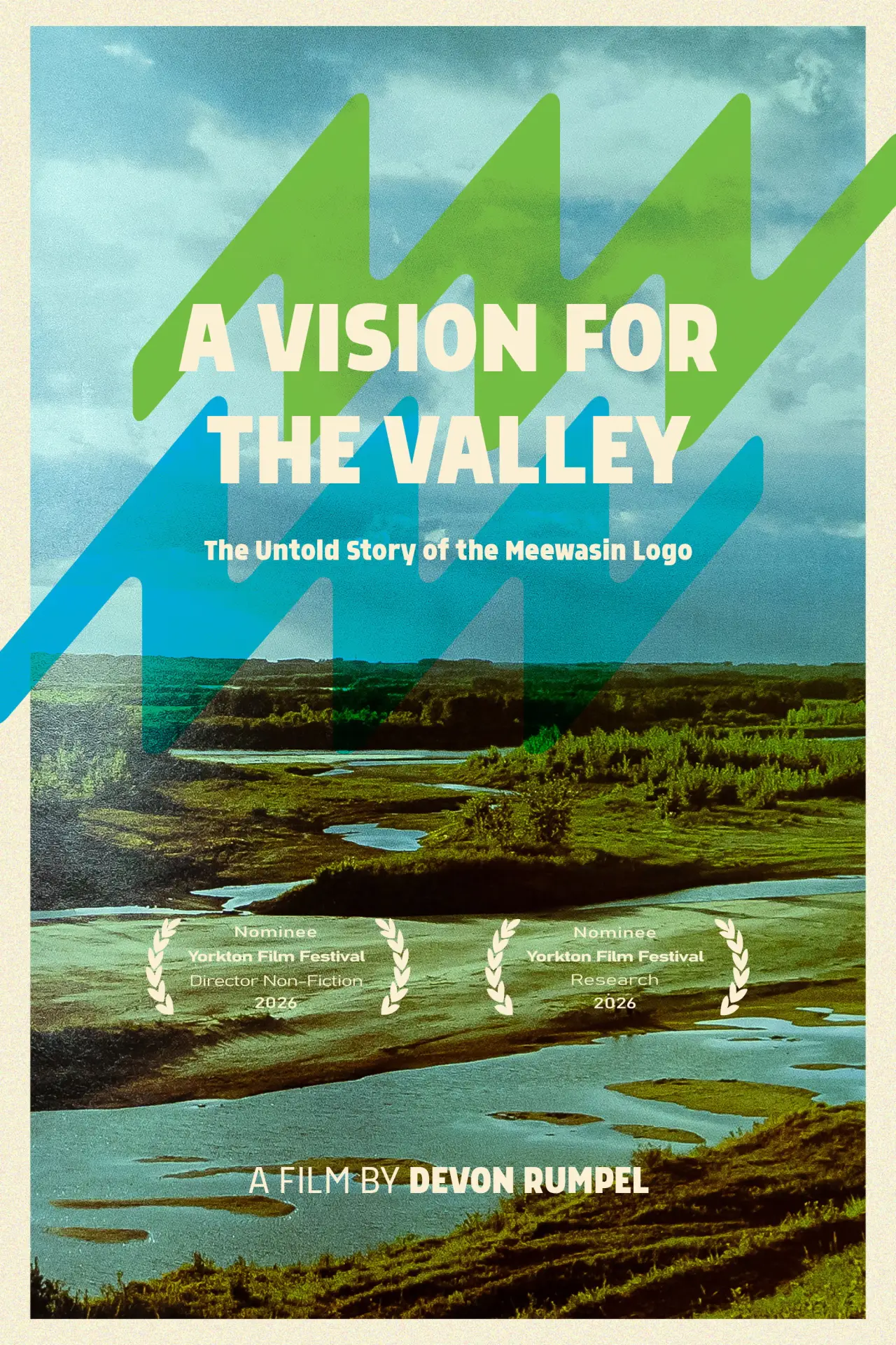 Movie poster "A Vision for the Valley: The Untold Story of the Meewasin Logo"