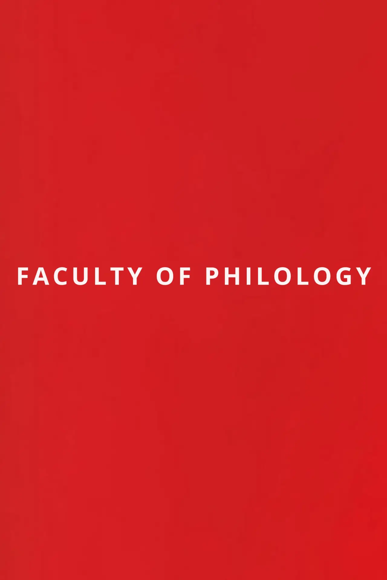 Movie poster "Faculty of Philology"