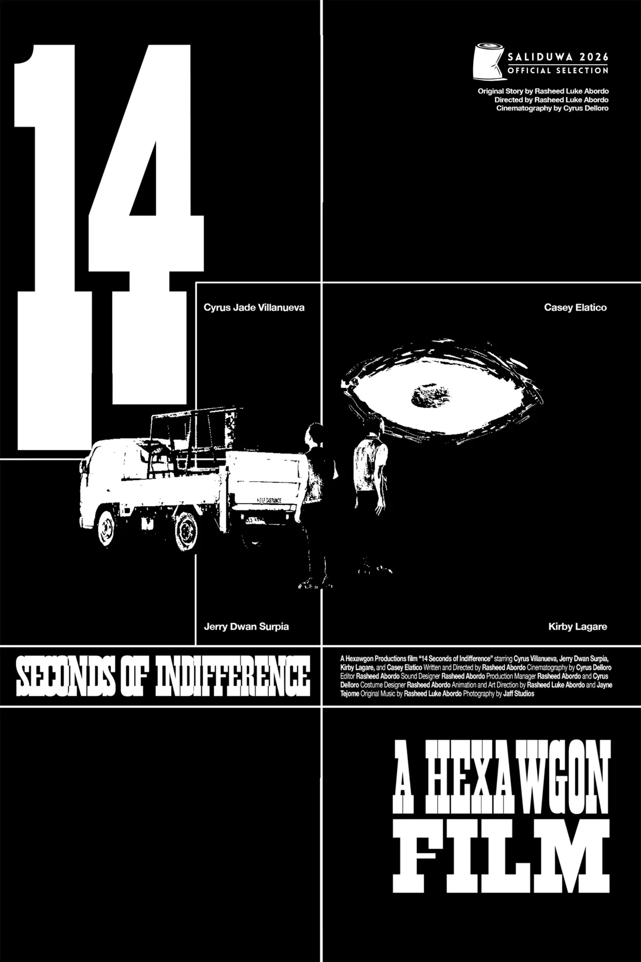 Movie poster "14 Seconds of Indifference (By A Cosmic Deity Watching Me)"
