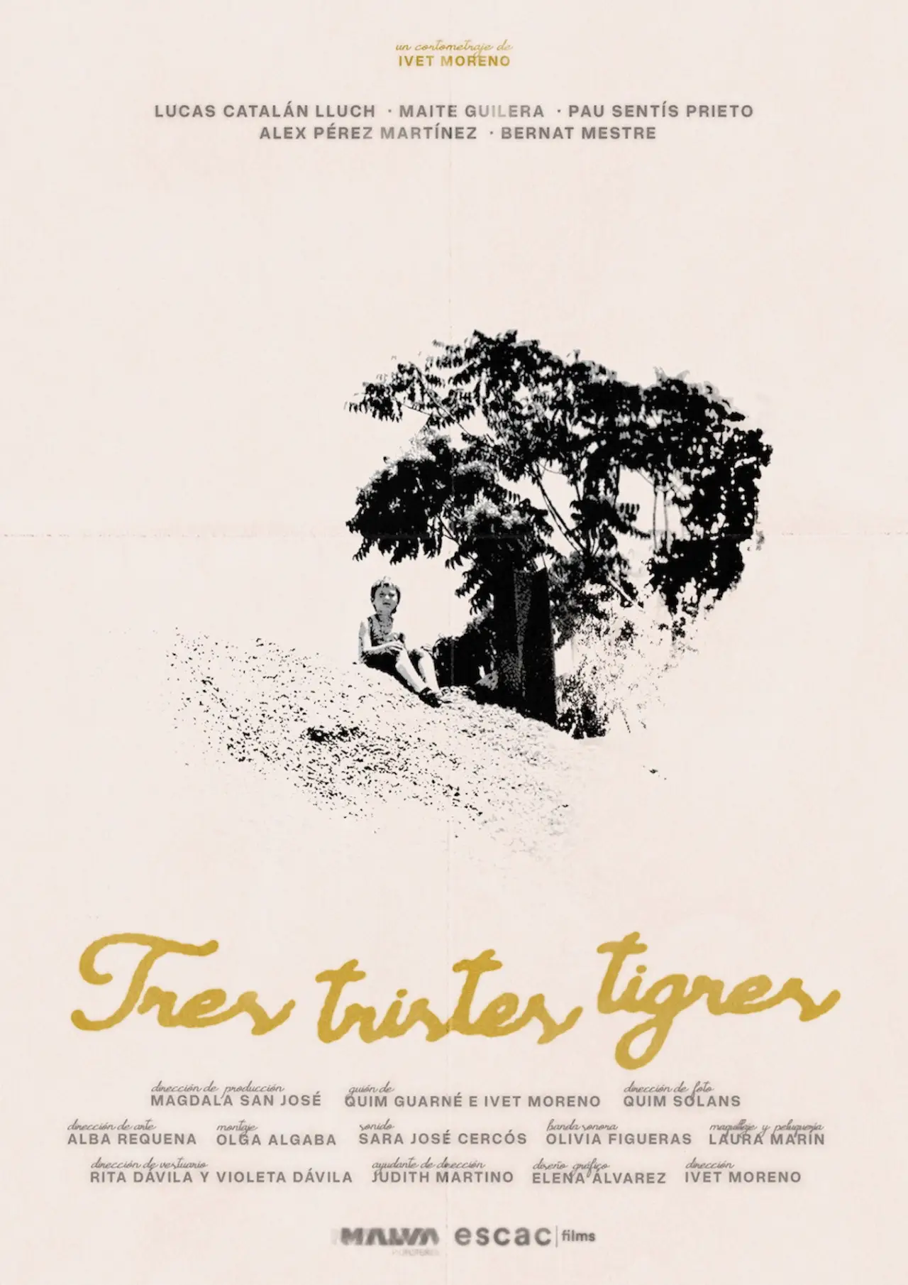 Movie poster "Three sad tigers"