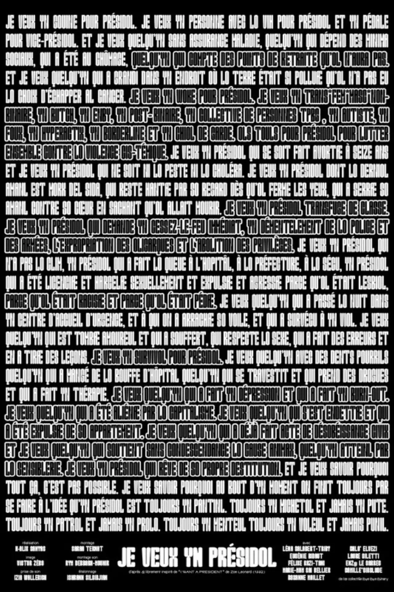 Movie poster "I want a president"