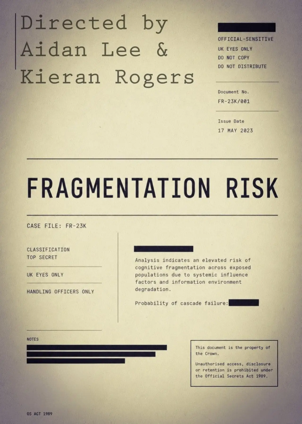Movie poster "Fragmentation Risk"