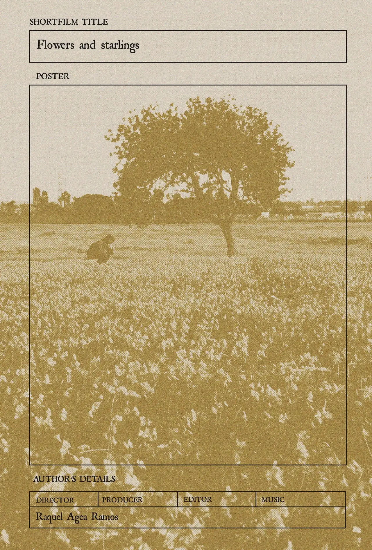 Movie poster "Flores y estorninos"