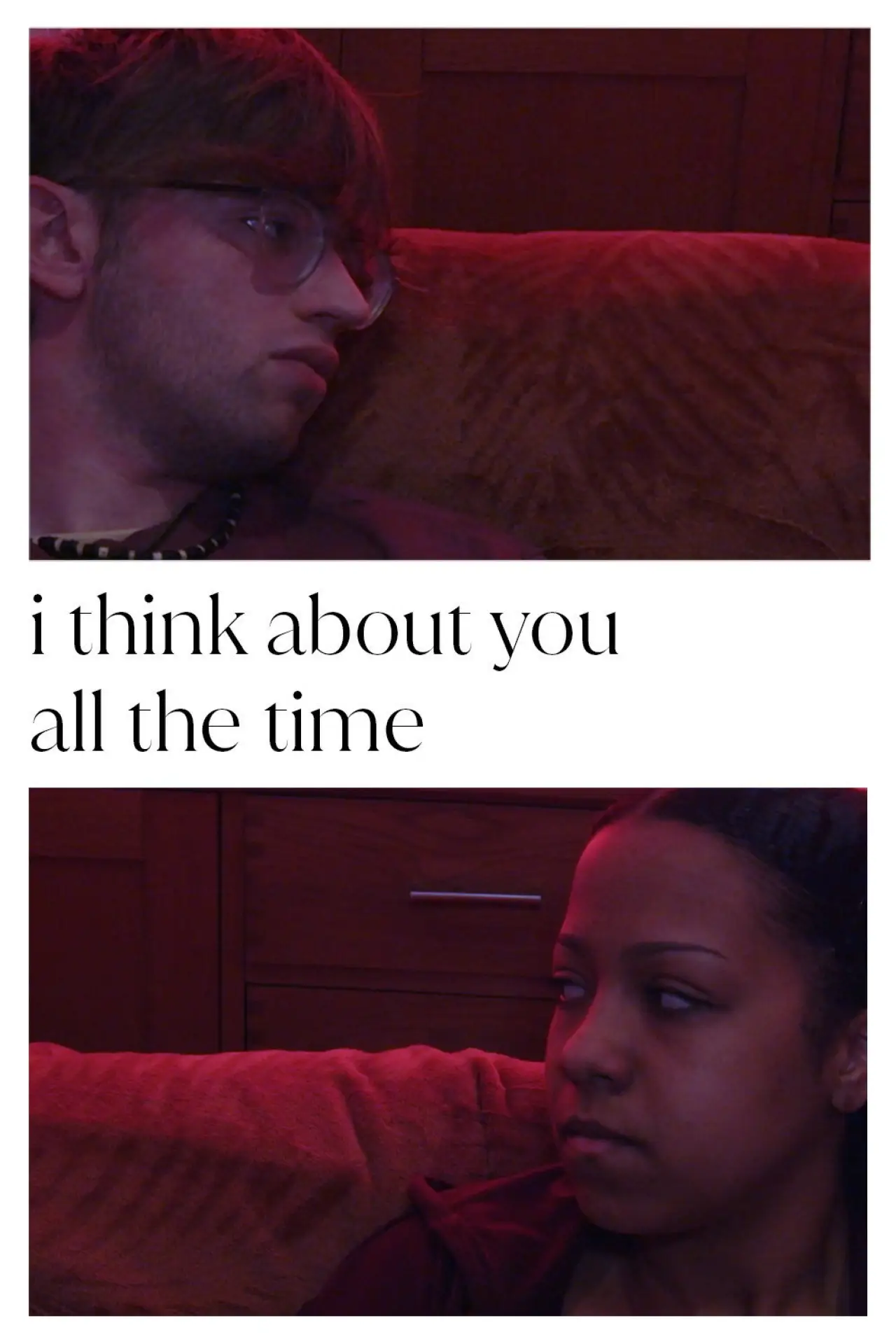 Movie poster "i think about you all the time"