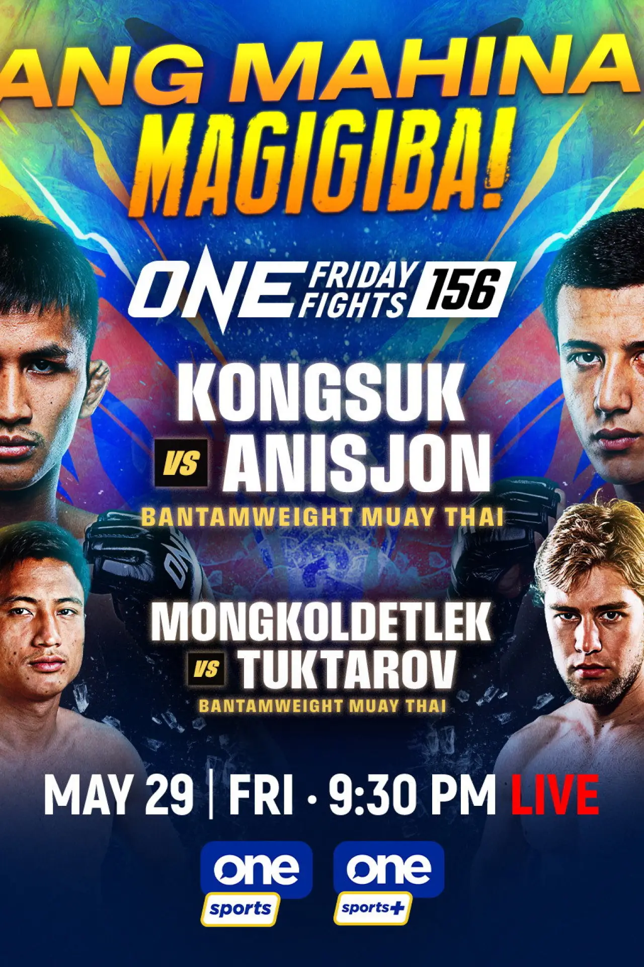 Movie poster "ONE Friday Fights 156: Kongsuk vs. Anisjon"