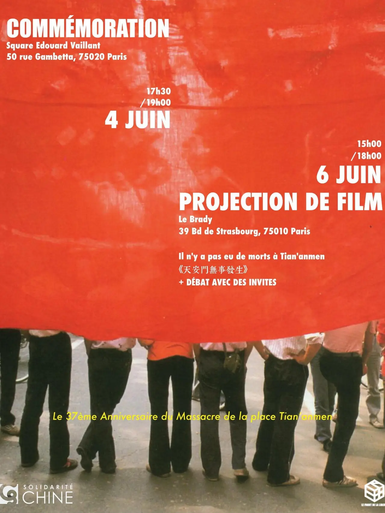 Movie poster "Il n’y a pas eu de morts à Tian‘anmen"