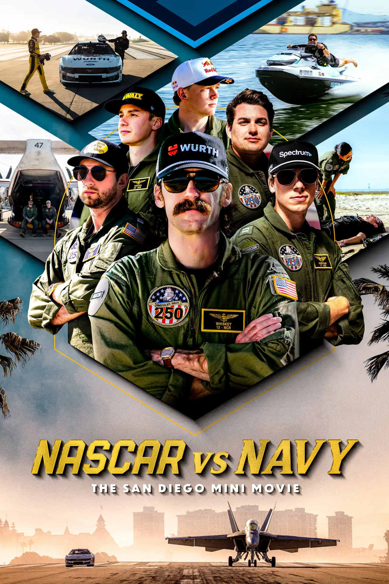 Movie poster "NASCAR vs. Navy: The San Diego Mini Movie"