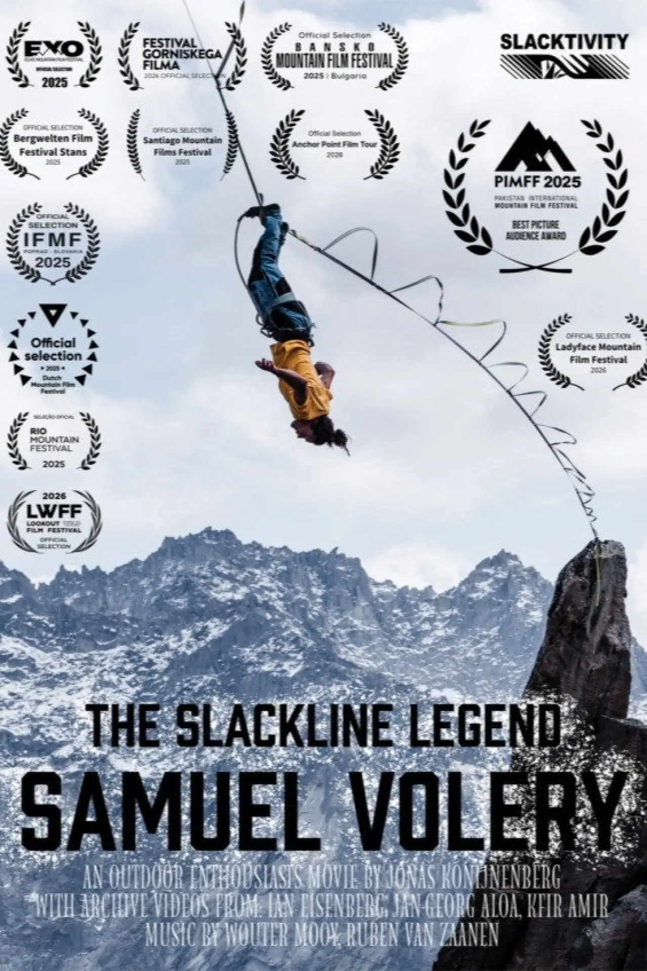 Movie poster "Samuel Volery: The Slackline Legend"