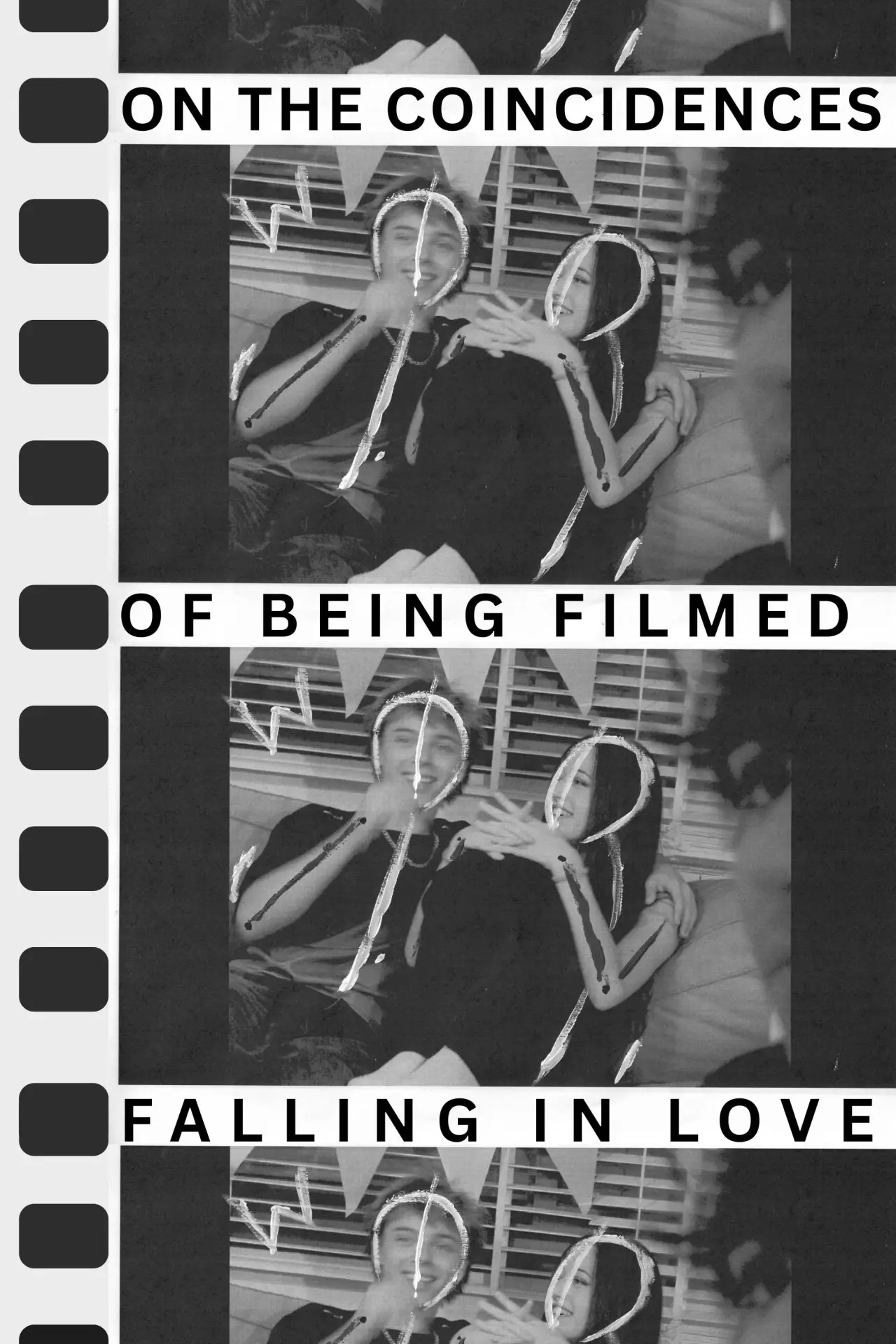 Movie poster "On the coincidences of being filmed falling in love"
