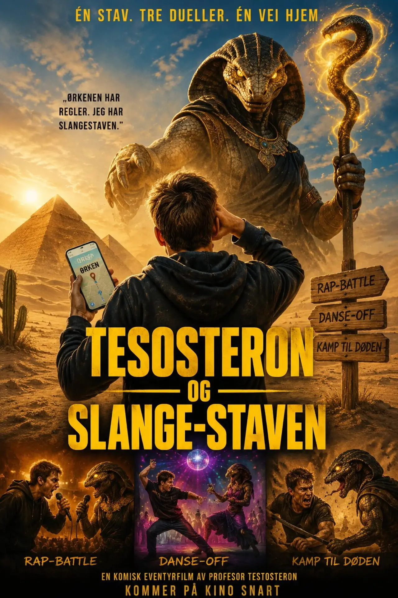 Movie poster "TESTOSTERON OG SLANGE-STAVEN"