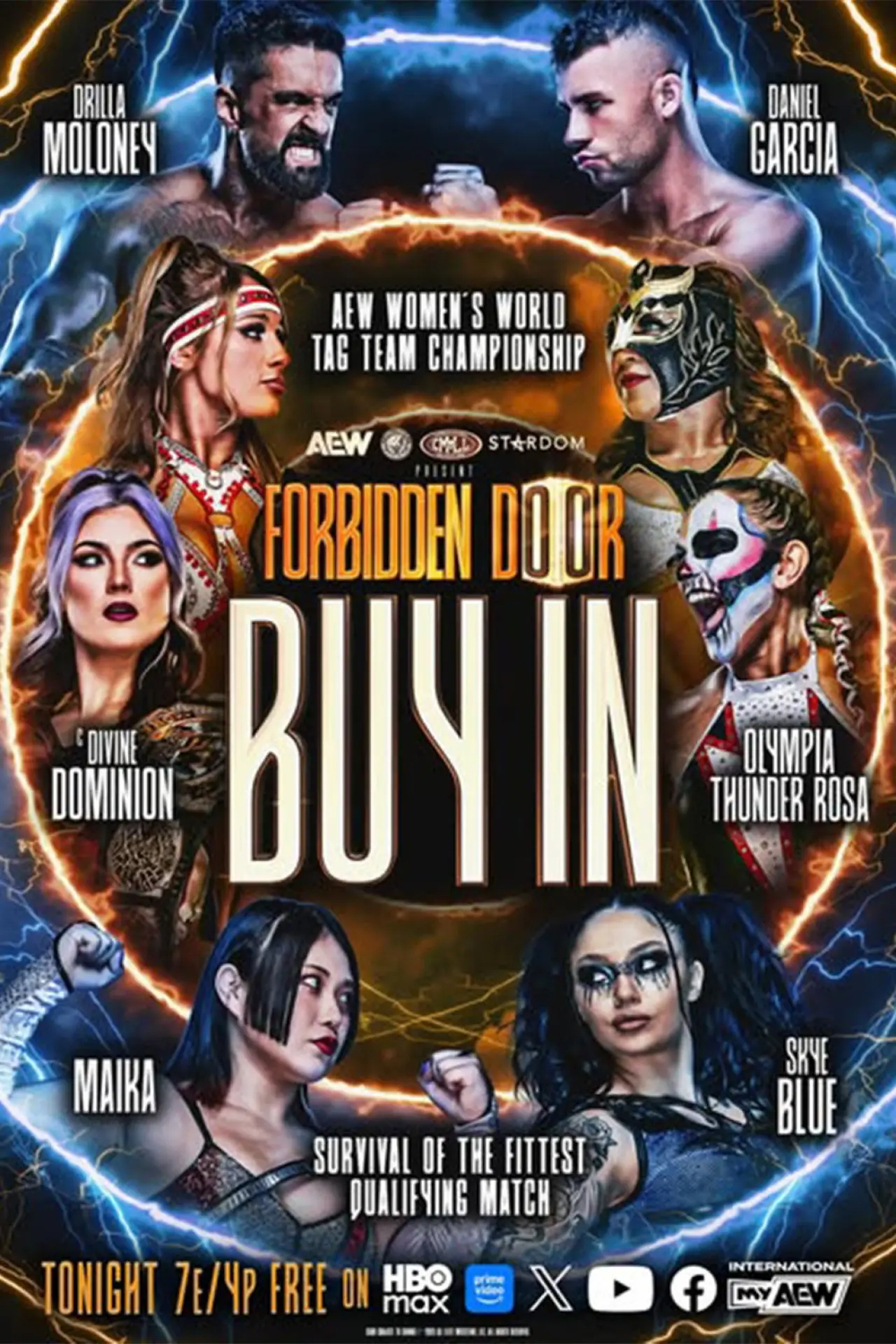 Movie poster "AEW x NJPW x CMLL x Stardom Present Forbidden Door 2026: Buy-In"