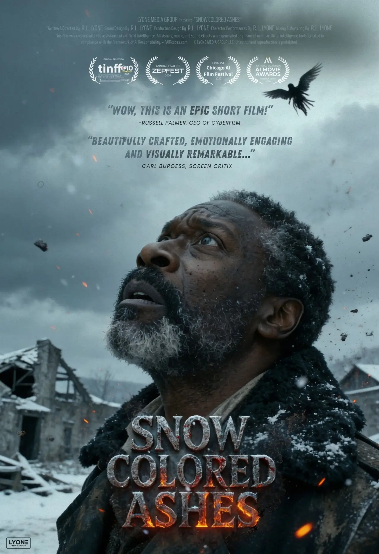 Movie poster "Snow Colored Ashes"