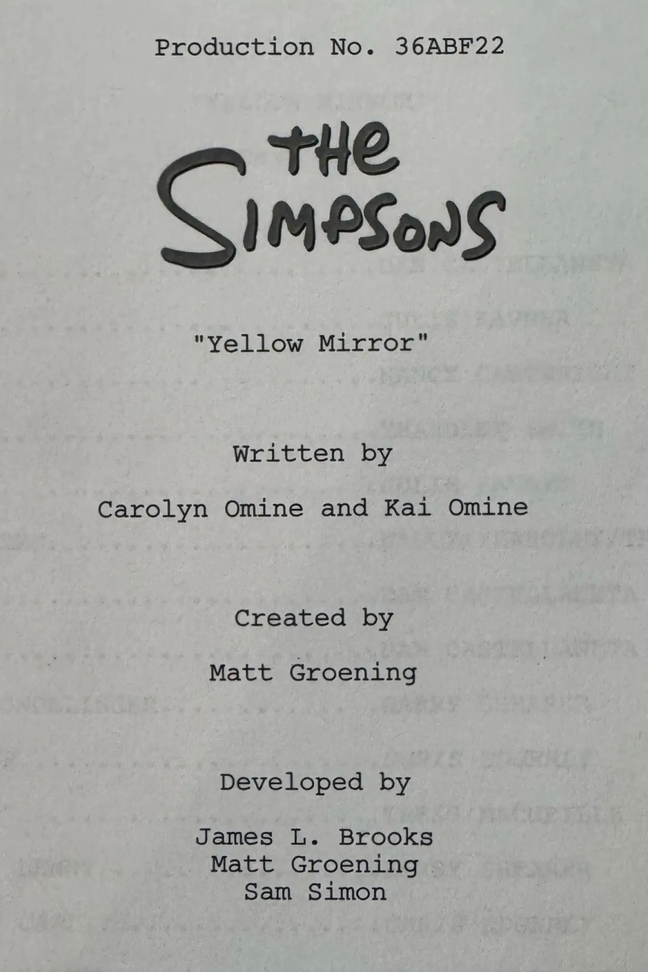 Movie poster "Yellow Mirror"